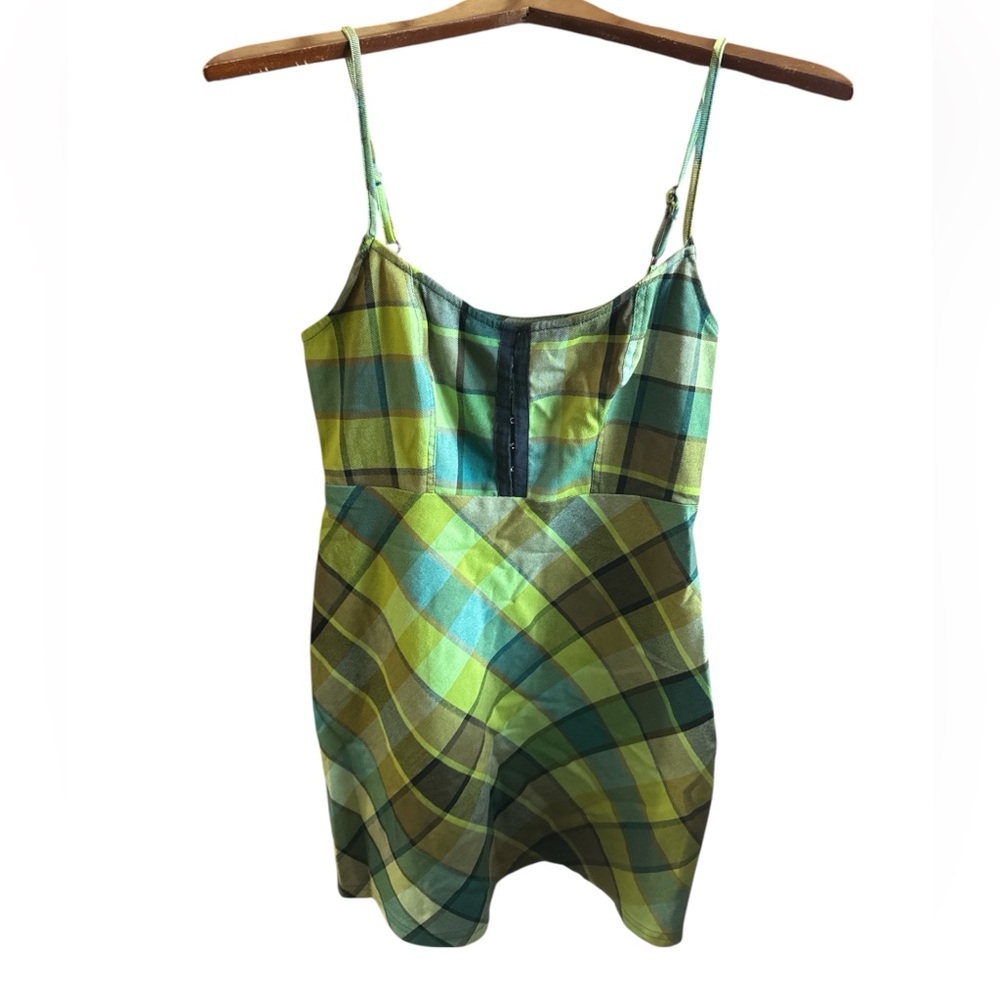 Urban Outfitters Green Plaid Dress Women’s Size Small Retro Coquette Girl Style